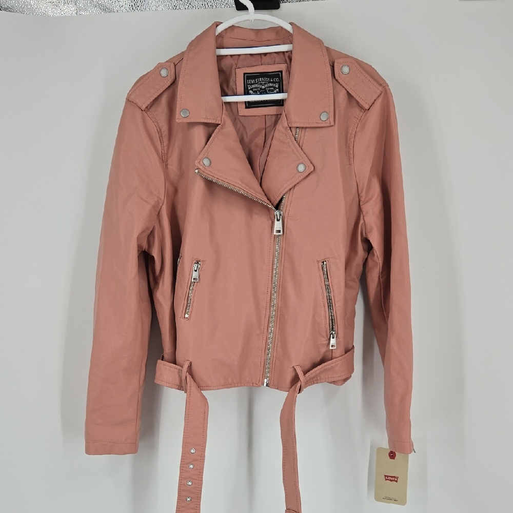 Levi's Women's Soft Pink Faux Leather Jacket